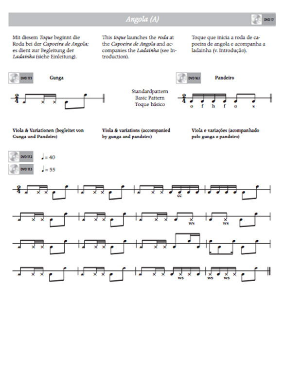 Notenbeispiel aus dem Lehrbuch "The Brazilian Pandeiro"