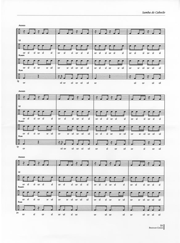 Score example "Samba de Caboclo" - Page 35
